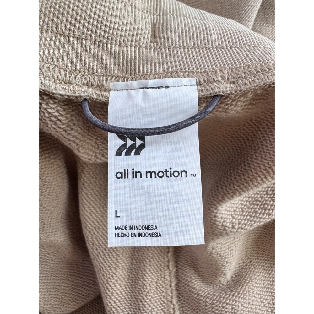 All in Motion | Mens French Terry Jogger Pants in Sand Tan Beige Size L NEW - Picture 9 of 10